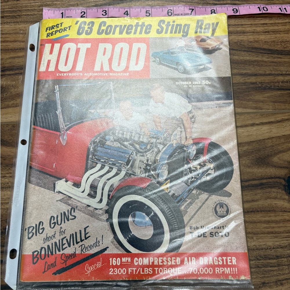 Hot Rod magazine October 1963 edition, vintage, featuring Corvette Stingray
